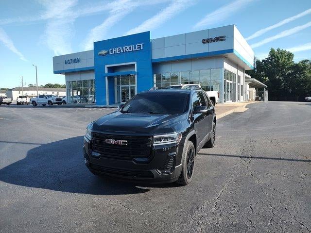 2023 GMC Acadia SLE in Ebony Twilight Metallic — front three-quarter view