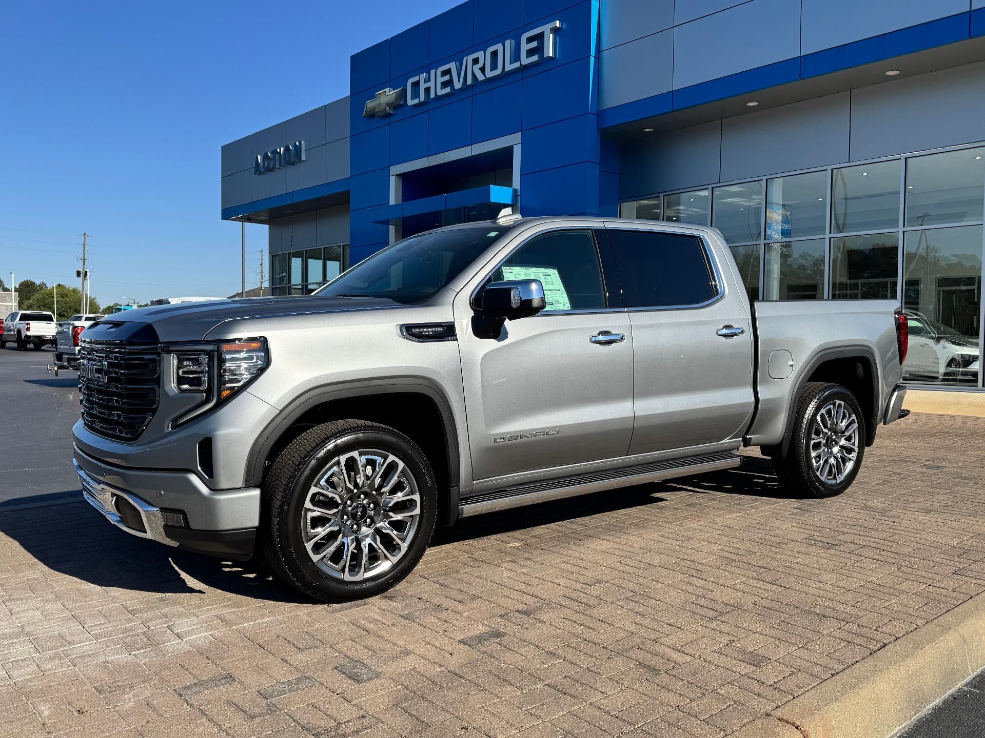 2026 GMC Sierra 1500 Denali Ultimate in Sterling Metallic — front three-quarter view
